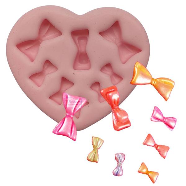 Imagem de Molde Forma Silicone Sabonete Biscuit Mini Laços Fofos 8 Cav