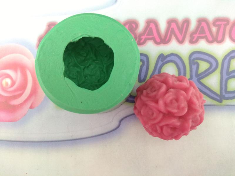 Imagem de Molde Forma Silicone Sabonete - Provence Esfera De Rosas Peq