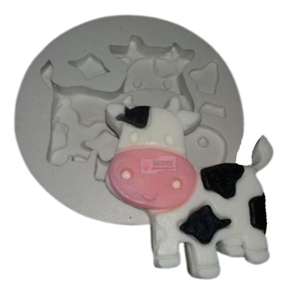 Imagem de Molde Forma Silicone Sabonete Vaquinha Vaca Fazenda Cute