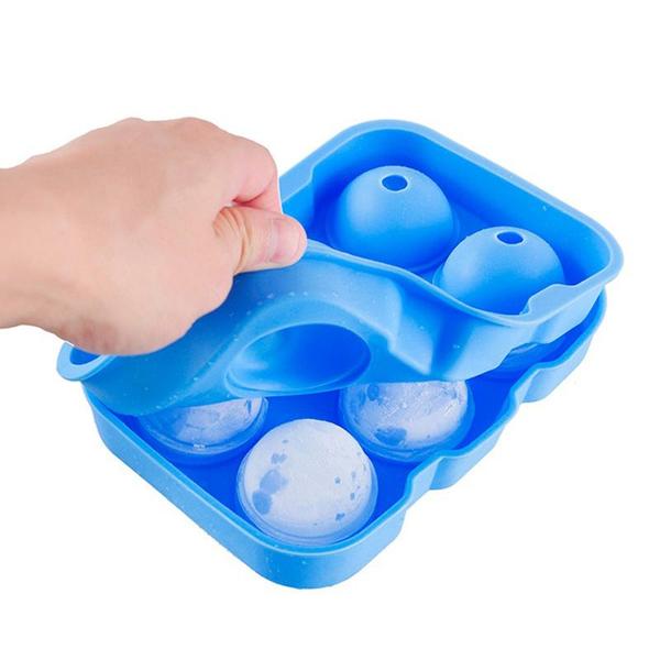 Imagem de Molde para fazer bolas de gelo para coquetéis de uísque de silicone com 6 furos