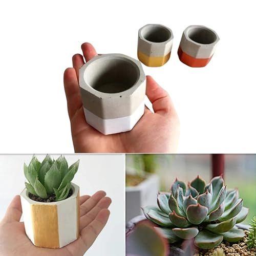 Imagem de Molde Silicone 3 Vasos Vela Suculenta Gesso Cimento Resina Molde para Vaso Cactos Forma de Silicone para Plantas Pequena