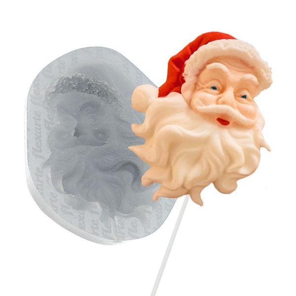 Imagem de Molde Silicone 638 - Pirulito Papai Noel Detalhado Méd Natal