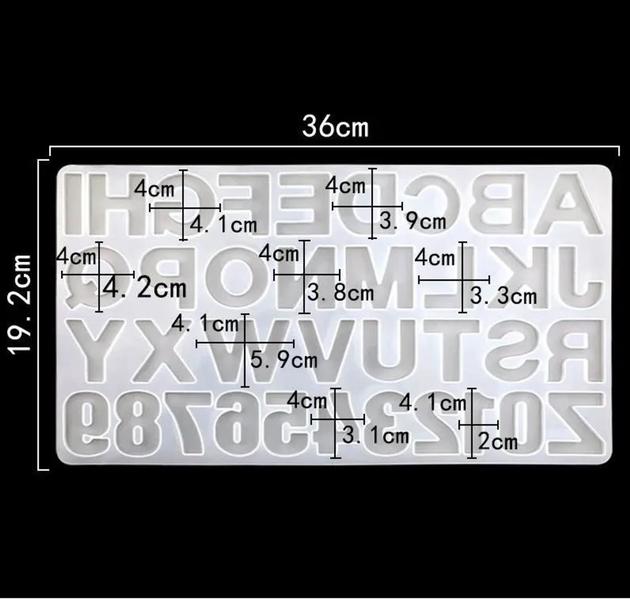 Imagem de Molde Silicone Alfabeto Letra Grande Chaveiro Colar Resina
