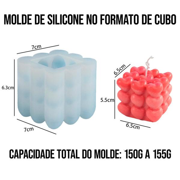 Imagem de Molde Silicone Bubble Coração Bolinha Vela Sabonete Resina