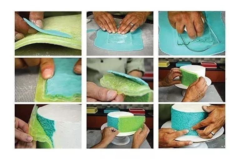 Molde Silicone Confeitar Marcador Marvelous Tecido Trançado - Marca Marvelous Molds Imagem de Molde Silicone Confeitar Marcador Marvelous Tecido Trançado