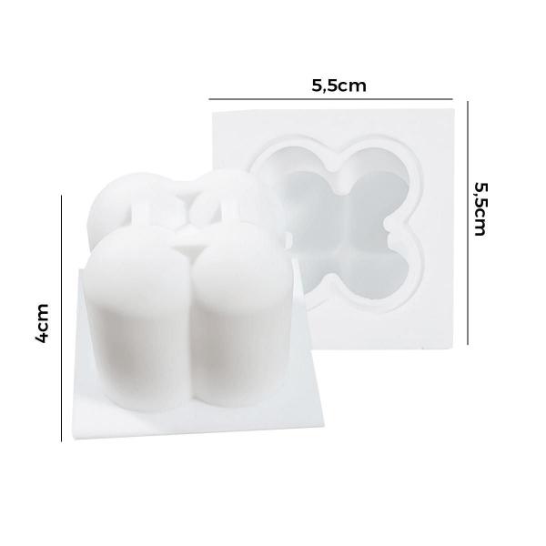 Imagem de Molde Silicone Cubo Bolinhas 5cm - Branco/Transparente