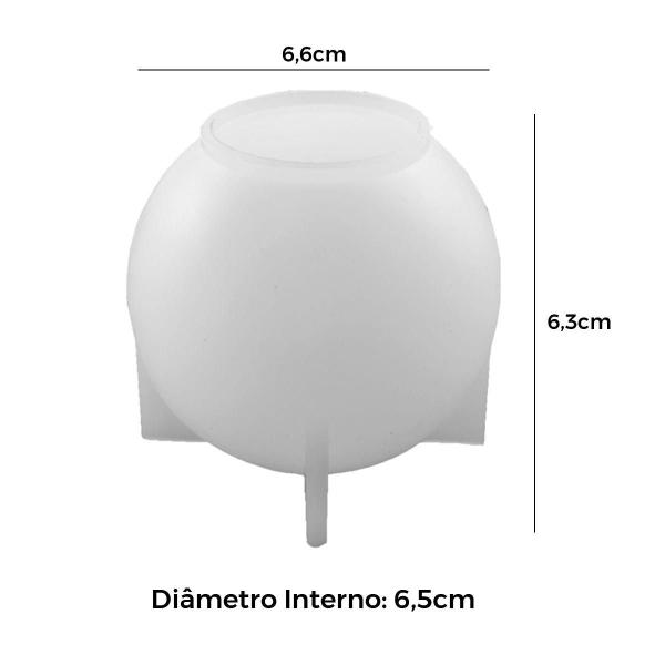 Imagem de Molde Silicone Esfera 6,6cm - Branco/Transparente