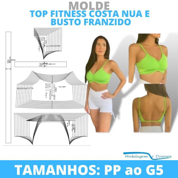 Molde top costa nua e franzido, modelagem&diversos, correios Imagem de Molde top costa nua e franzido, modelagem&diversos, correios