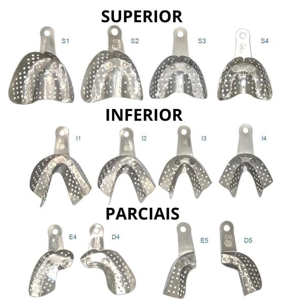 Imagem de Moldeira Alumínio Dentados Perfurada Odontológica Mac