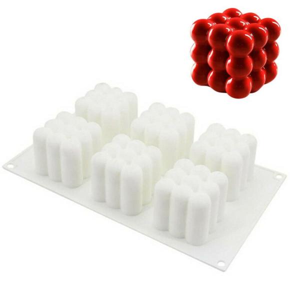 Imagem de Moldes de gesso para velas, cavidades quadradas de silicone em cubos 3D