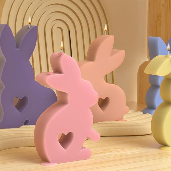 Imagem de Moldes de silicone RUIYDZ Easter Rabbit Bunny Candle Making 6 unidades