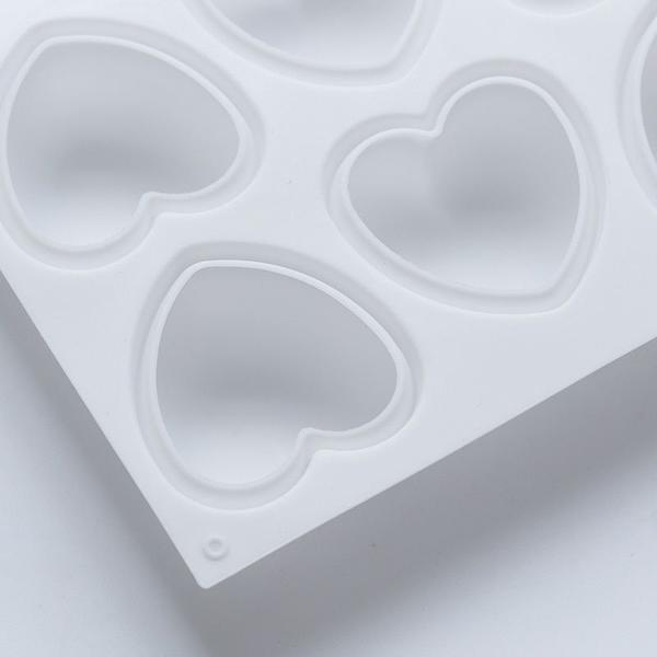 Imagem de Moldes de silicone Wokex, 8 furos, sabonete em forma de coração, fondant Cake