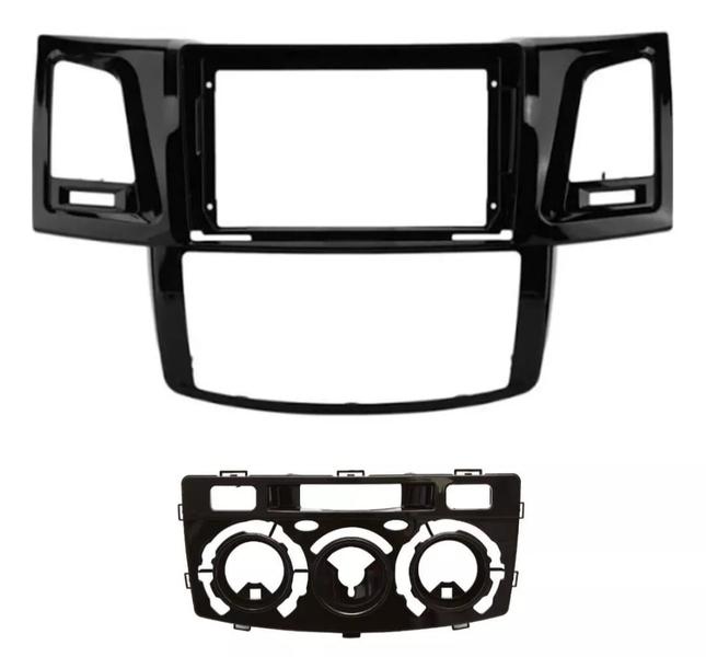 Moldura 9 chinês toyota hilux sw4 2009/2015 ar digital analogico- black piano uv protection - cod 5911 - FIAMON Imagem de Moldura 9 chinês toyota hilux sw4 2009/2015 ar digital analogico- black piano uv protection - cod 5911