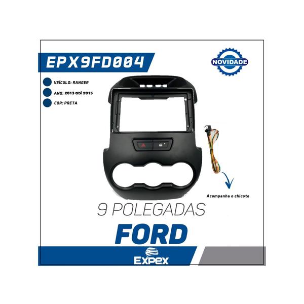 Imagem de Moldura 9" Ford Ranger 2010 até 2014 Preta Expex EPX9FD004