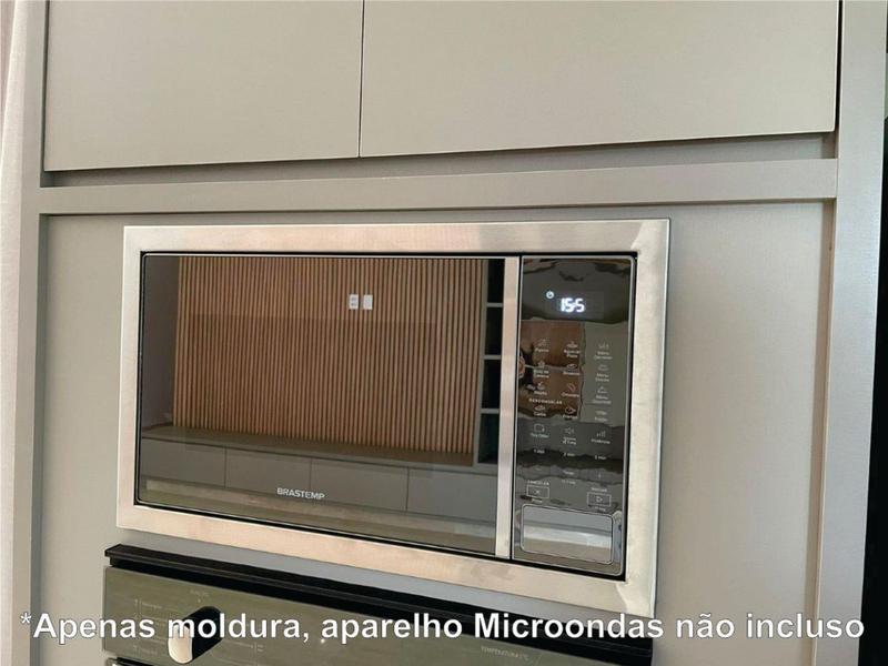 Imagem de Moldura Acabamento Inox Microondas Compatível  Brastemp BMS46