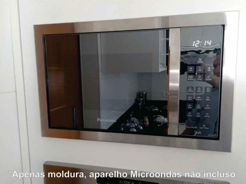 Imagem de Moldura aço Inox  Compatível Microondas Panasonic Nn-st67hs