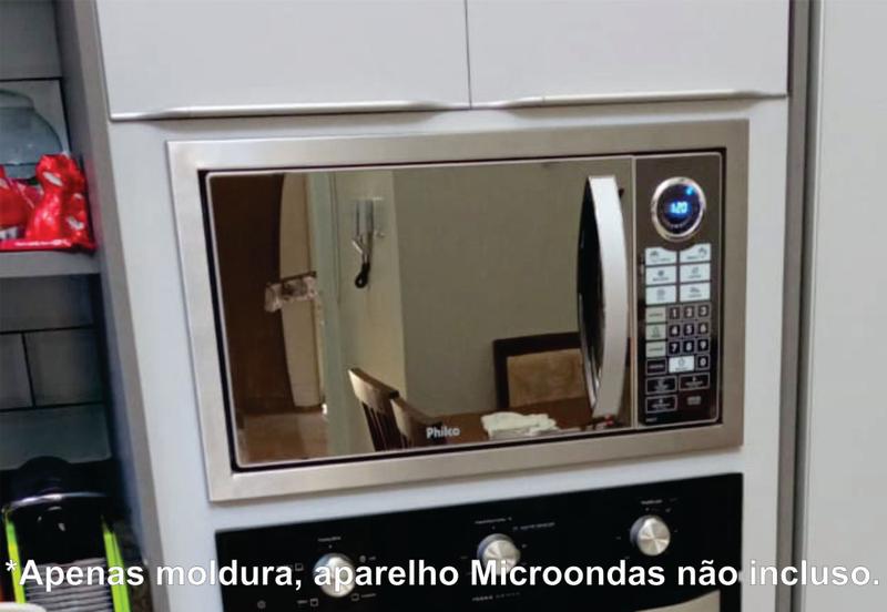 Imagem de Moldura aço Inox recorte Móvel Microondas Compatível Philco PME31