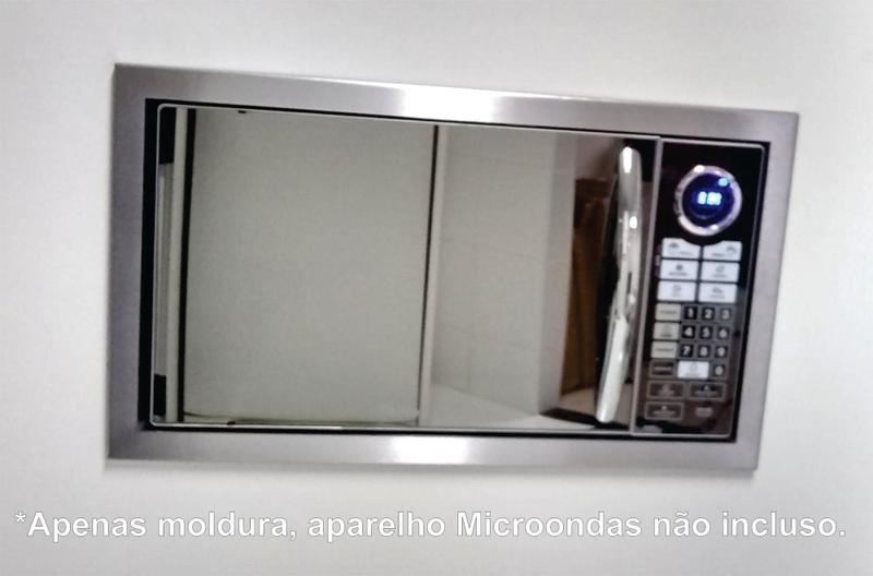 Imagem de Moldura aço Inox recorte Móvel Microondas Compatível Philco PME31