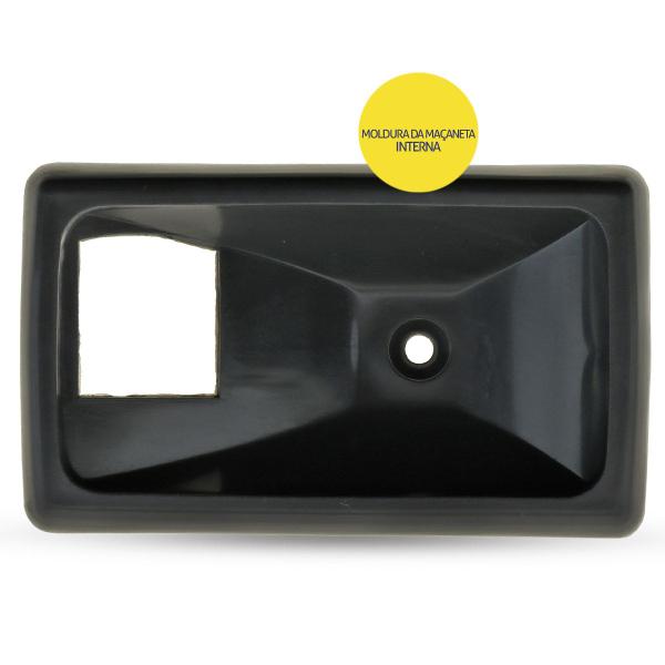 Imagem de Moldura da Maçaneta Interna da Porta Dianteira Preto Caminhão Mercedes Benz 608 1967 a 1984