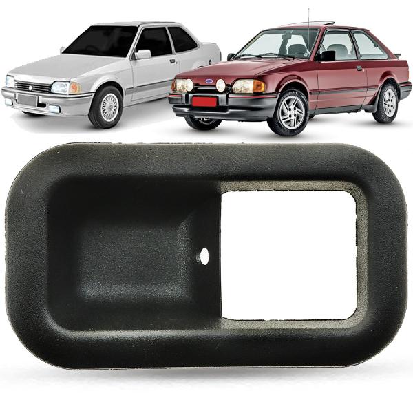 Imagem de Moldura da Maçaneta Interna da Porta Dianteira Preto Ford Escort 1986 a 1992 Escort Hobby Verona Volkswagen Apollo