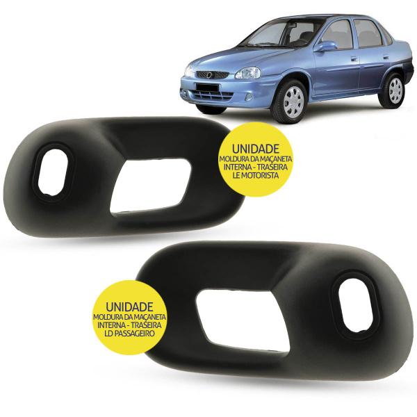 Imagem de Moldura da Maçaneta Interna da Porta Traseira Chevrolet Corsa 1994 a 2001 Classic 2004 a 2016 Tigra 1998 1999 2000