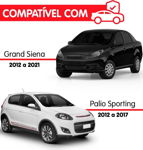 Imagem de Moldura De Painel 2 Din 9 Polegadas Flutuante Grand Siena 2012 a 2021 Palio Sporting 2012 a 2017 Black Piano Fiamon