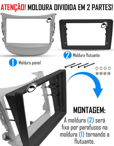 Moldura De Painel 2 Din 9" Polegadas HB20 2012 à 2019 - Prata - Fiamon Imagem de Moldura De Painel 2 Din 9" Polegadas HB20 2012 à 2019 - Prata