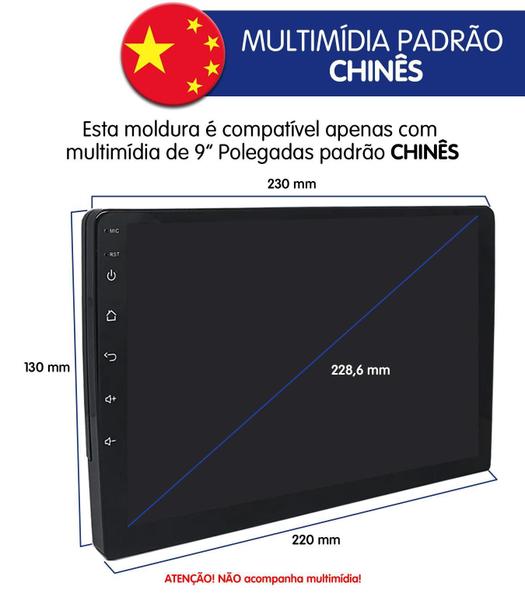 Imagem de Moldura De Painel 2 Din 9 Polegadas Hb20 2012 À 2019 - Preto