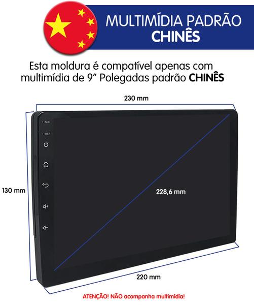 Imagem de Moldura De Painel 2 Din 9" Polegadas Mobi Preto