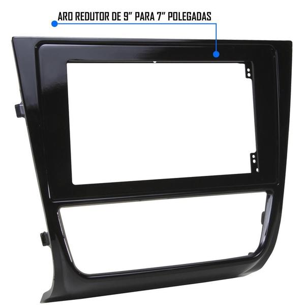 Imagem de Moldura De Painel 2 Din 9 Polegadas Vw Gol Saveiro Voyage G6 - Black Piano