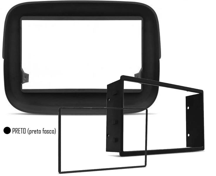 Imagem de Moldura De Painel 2 Din Fiat Mobi 2016 2017 2018 2019 2020 - Para CD DVD 2 Dins