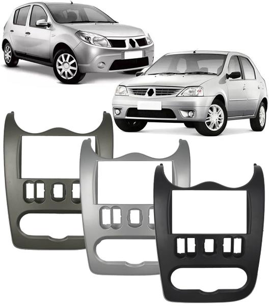 Imagem de Moldura De Painel 2 Din Renault Sandero 2008 à 2011 Logan 2008 à 2011 Para Cd Dvd 2 Dins - Padrão Original