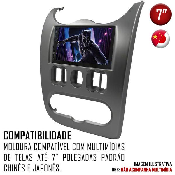 Imagem de Moldura De Painel 2 Din Renault Sandero 2008 à 2011 Logan 2008 à 2011 Para Cd Dvd 2 Dins - Padrão Original