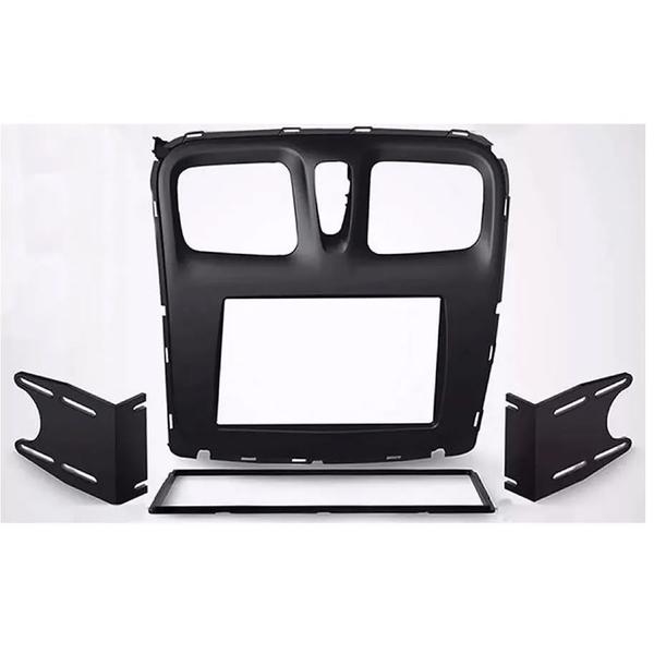 Moldura De Painel 2 Din Renault Sandero e Logan 2015 2016 2017 2018 2019 + Suportes De Fixação Laterais - Sem Som Original de Fábrica - Autoplast Imagem de Moldura De Painel 2 Din Renault Sandero e Logan 2015 2016 2017 2018 2019 + Suportes De Fixação Laterais - Sem Som Original de Fábrica