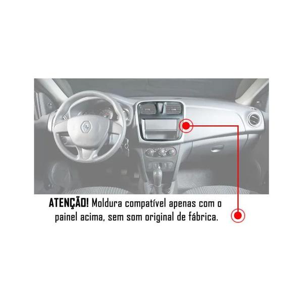 Moldura De Painel 2 Din Renault Sandero e Logan 2015 2016 2017 2018 2019 + Suportes De Fixação Laterais - Sem Som Original de Fábrica - Autoplast Imagem de Moldura De Painel 2 Din Renault Sandero e Logan 2015 2016 2017 2018 2019 + Suportes De Fixação Laterais - Sem Som Original de Fábrica