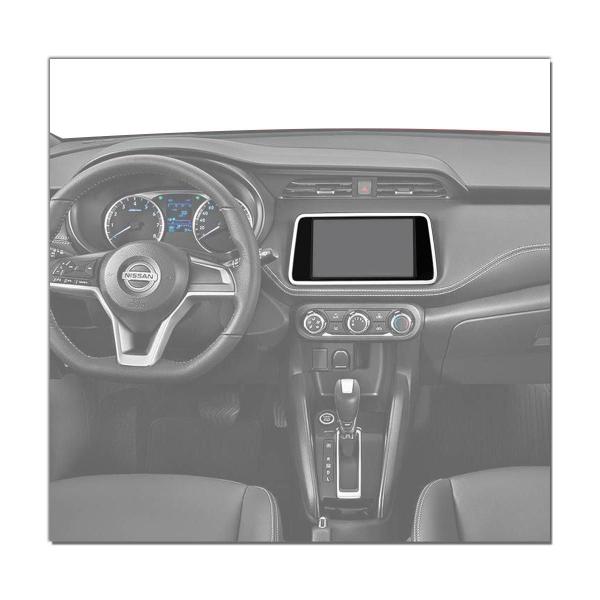 Imagem de Moldura do Painel 2 Din Nissan Kicks 2016 a 2022 Black Piano com Friso Prata