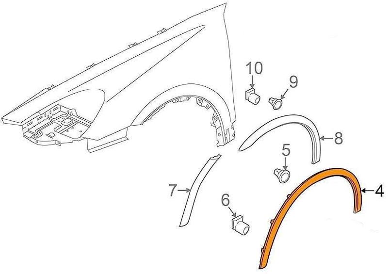 Imagem de Moldura Friso Paralama Porsche Cayenne 2011 À 2019 Esquerdo