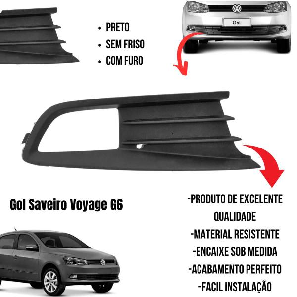 Imagem de Moldura Grade Com Farol Milha Gol Voyage Saveiro G6 2012/16