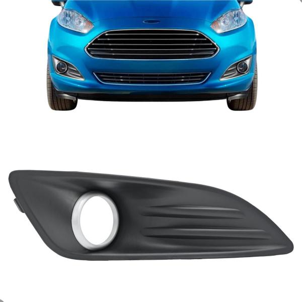 Imagem de Moldura Grade Farol De Milha New Fiesta 2014 15 16 2017 Aro Prata