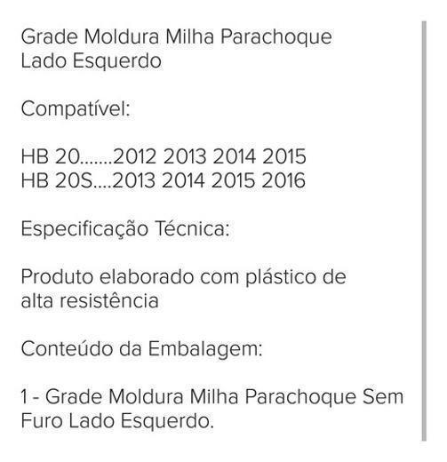 Imagem de Moldura Grade Farol Milha Hb20 Hb20S 2012 A 2015 S