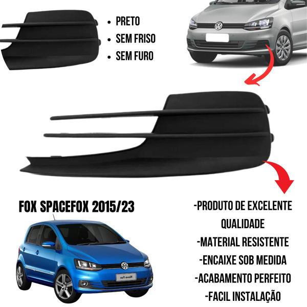 Imagem de Moldura Grade Milha Preta Sem Furo Fox Spacefox 2015 A 2023