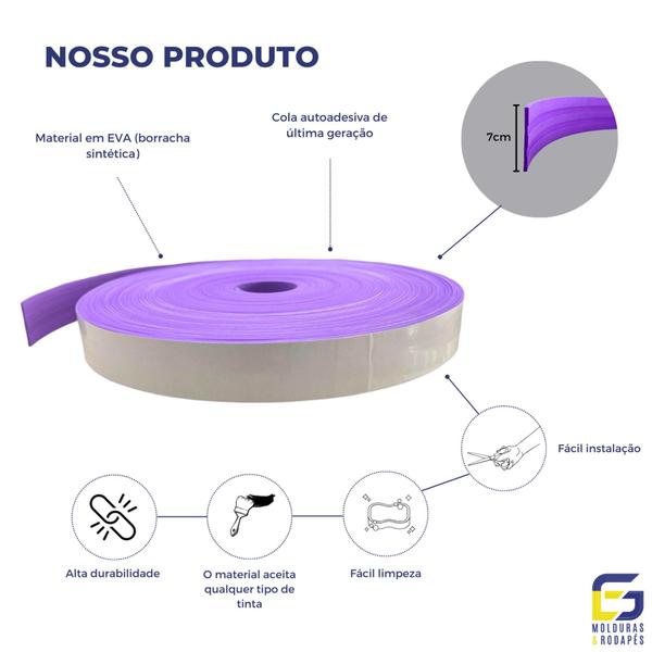 Imagem de Moldura Guarnição Rodameio Eva Autocolante Marte 7cmx5mm 15 Metros