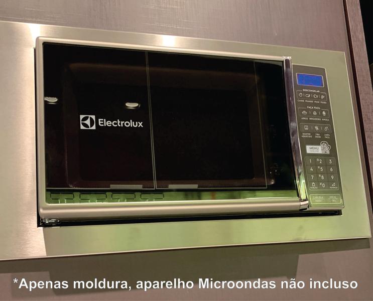 Imagem de Moldura Inox acabamento recorte móve compatível Microondas Electrolux MS37r