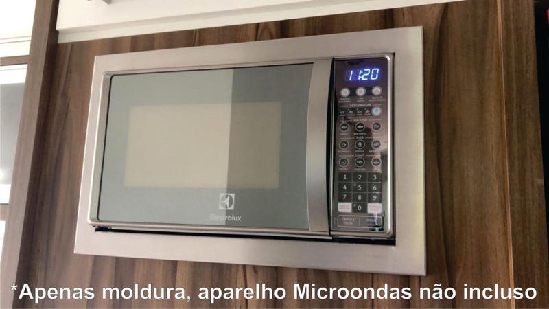 Imagem de Moldura Inox acabamento recorte móvel Compatível Microondas Electrolux MT30s