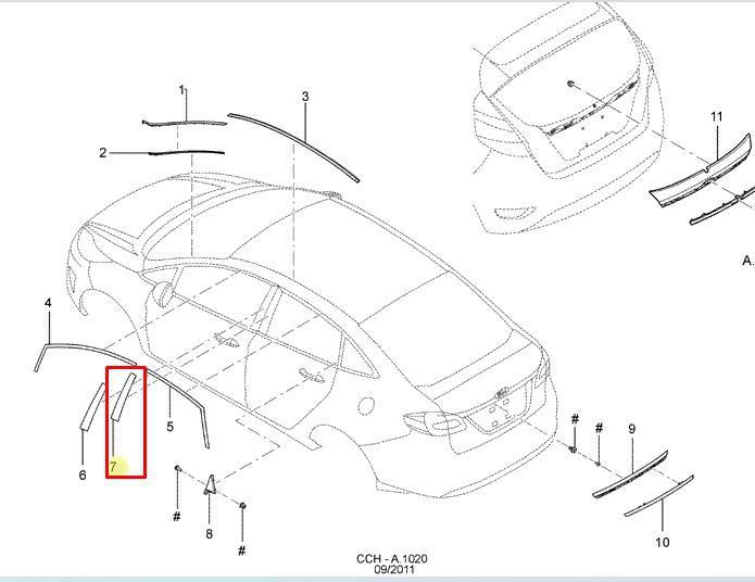 Imagem de Moldura late diant porta tras le ford new fiesta 2010 a 2017