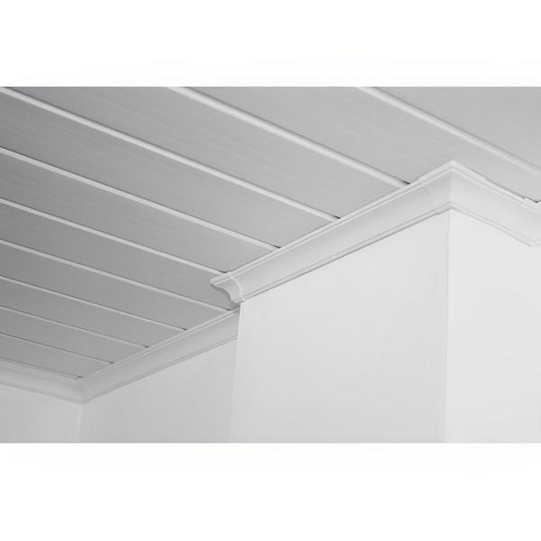 Imagem de Moldura ou Rodaforro Nobre de PVC Branco Kit C/ 8 Barras de 3m