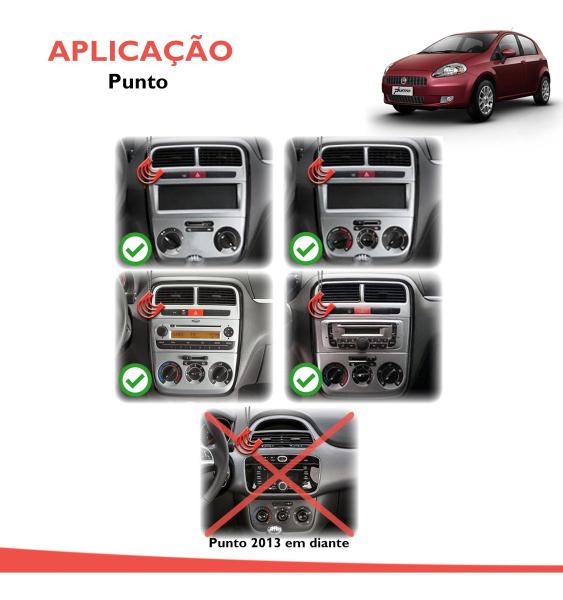 Imagem de Moldura Painel 1 Din Rádio Som Aparelho Prata Fiat Punto 07/12 Linea 09/14