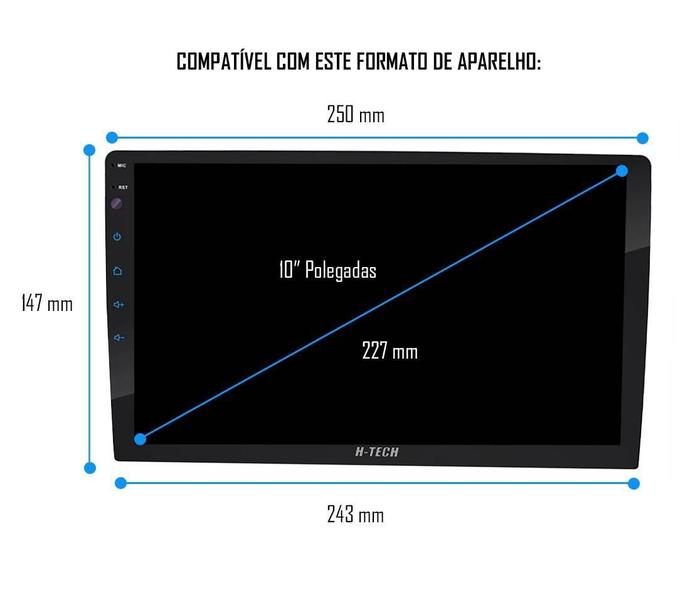 Imagem de Moldura Painel 2 Din 10 Polegadas Jeep Compass 2016 Até 2020