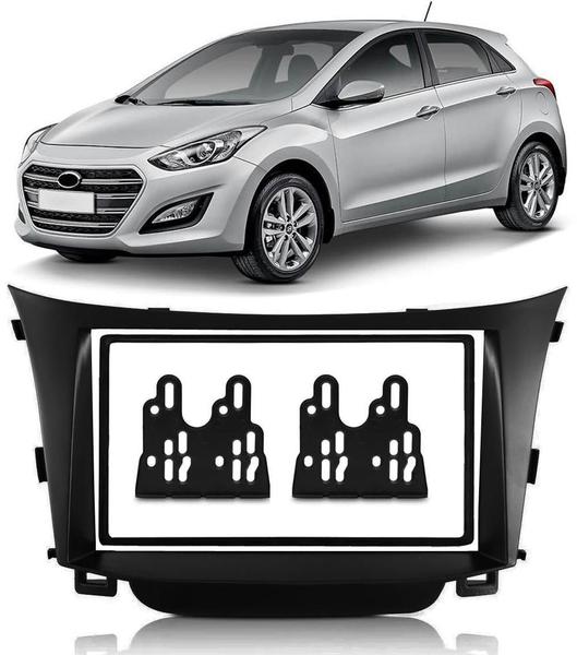 Imagem de Moldura Painel 2 Din 7 Pol Hyundai I30 2013 À 2016 Preto