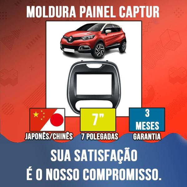 Imagem de Moldura Painel 2 Din 7 Polegadas Renault Captur 2017 2018 2019 2020 2021 2022